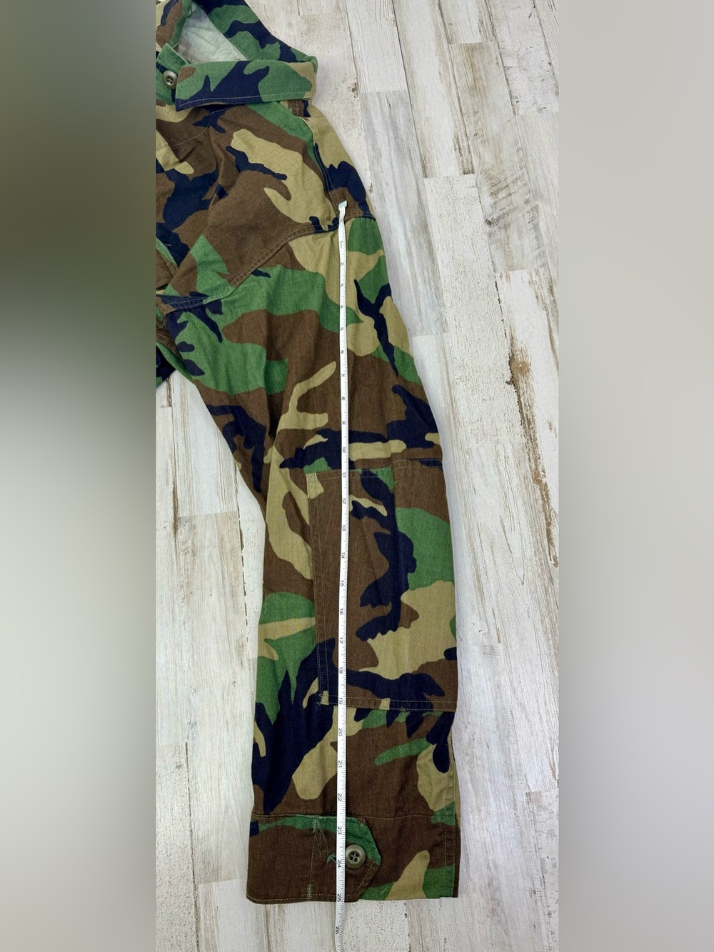 Vintage US Military Shirt Mens Large Camo Cargo Woodland Combat Shacket - Picture 8 of 14